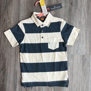 Tailor Vintage Kids Polo with Navy and Cream Stripes